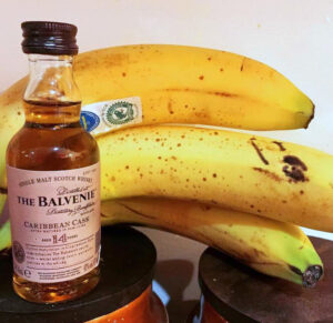 Balvenie Caribbean Cask whisky and bananas