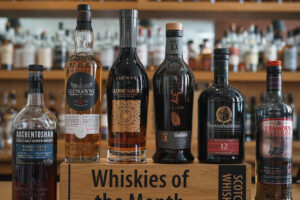 Bottles of whisky for our Whiskies of the month