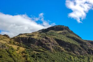 View looking up to the top of Arthurs Seat
