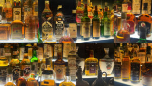 Whisky bottles with horses on the labels