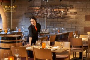 Waitress at Amber Restaurant at The Scotch Whisky Experience